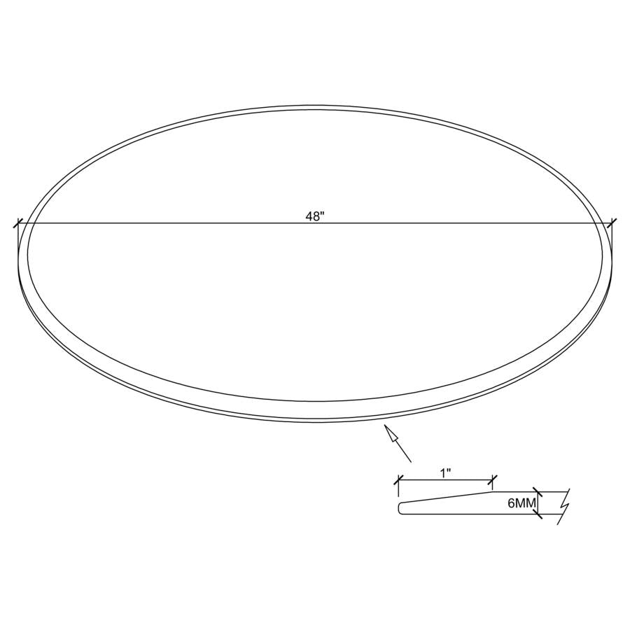 8mm Round Clear Tempered Glass Top