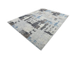 .Colorado Abstract Area Rug – Silver, Blue & Beige 6'6" x 9'0"