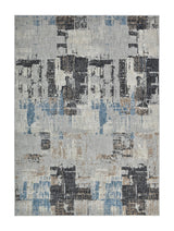 .Colorado Abstract Area Rug – Silver, Blue & Beige 6'6" x 9'0"