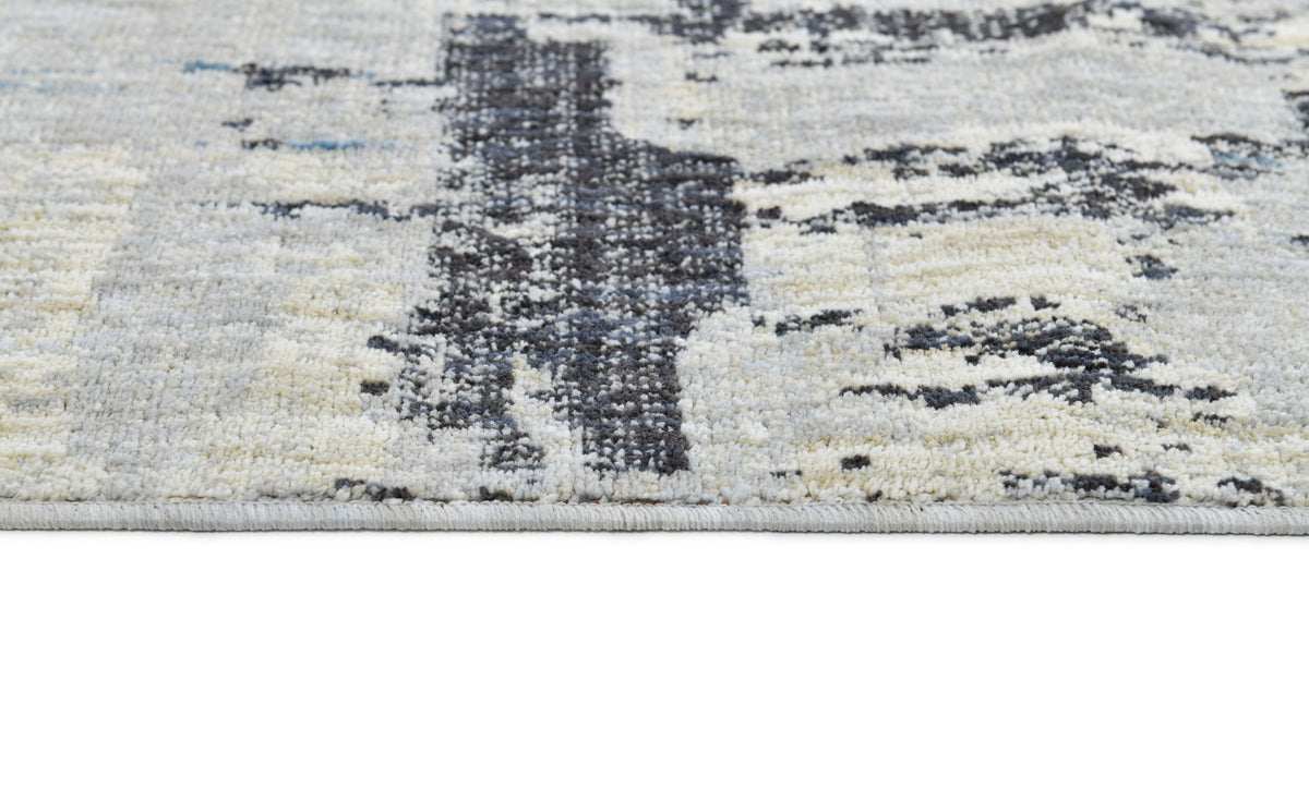 .Colorado Abstract Area Rug – Silver, Blue & Beige 6'6" x 9'0"
