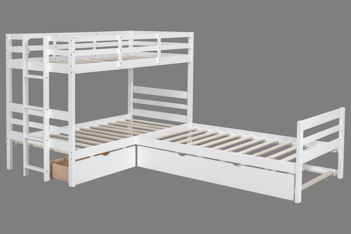 Triple Bunkbed With Trundle And Drawers (Twin Size) by Mollai Collections | Bel Furniture
