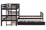 Triple Twin-size Bunkbed With Trundle And Drawers by Mollai Collections | Bel Furniture