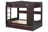 Dark Espresso Cottage Full-over-Full Bunk Bed with 2 Storage Drawers