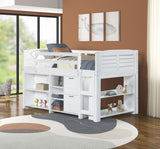 5-Piece Twin-Size Loft Storage Bed with Shelves