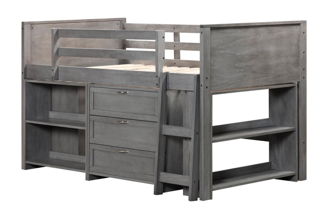 5 Piece Twin Low Loft Storage Bed Set by Mollai Collections | Bel Furniture