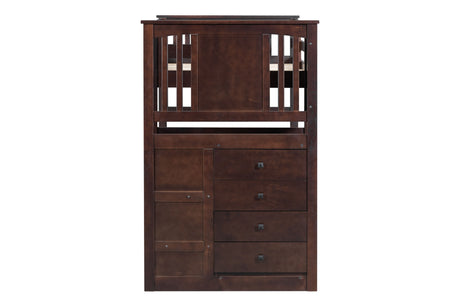 Espresso Stairway Twin Over Twin Bunk Bed with Storage Drawers by Mollai Collections | Bel Furniture
