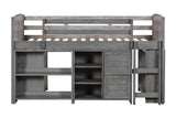 5-Piece Twin-Size Loft Storage Bed with Shelves by Mollai Collections | Bel Furniture