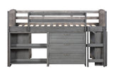 5-Piece Twin-Size Loft Storage Bed with Shelves by Mollai Collections | Bel Furniture