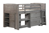 5-Piece Twin-Size Loft Storage Bed with Shelves by Mollai Collections | Bel Furniture