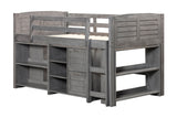 5-Piece Twin-Size Loft Storage Bed with Shelves by Mollai Collections | Bel Furniture