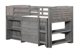 5-Piece Twin-Size Loft Storage Bed with Shelves by Mollai Collections | Bel Furniture