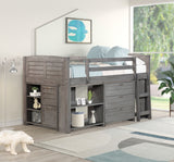 5-Piece Twin-Size Loft Storage Bed with Shelves