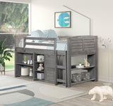 5-Piece Twin-Size Loft Storage Bed with Shelves