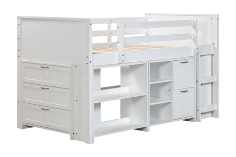 5-Piece Twin Size Low Loft Storage Bed Set by Mollai Collections | Bel Furniture