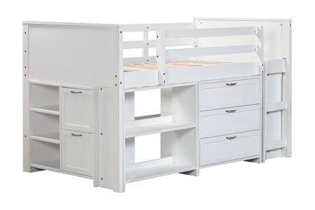 5-Piece Twin Size Low Loft Storage Bed Set by Mollai Collections | Bel Furniture