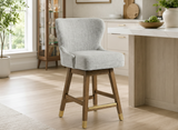 Sienna Light Gray Upholstered Swivel Counter Height Stool