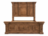 Traditional Rustic Natural Wood 6 Piece Bedroom Set with Panel Bed, Dresser, Mirror & Nightstand