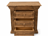 Traditional Rustic Natural Wood 6 Piece Bedroom Set with Panel Bed, Dresser, Mirror & Nightstand