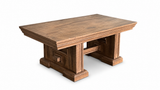 Rustic Brown Farmhouse 3-Piece Coffee Table Set with Pedestal Design