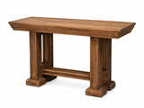 Rustic Brown Farmhouse Sofa Table with Pedestal Base Design