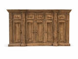 Rustic Solid Wood Brown Farmhouse 80-Inch Sideboard Cabinet with Door & Drawer Storage