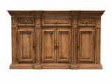 Rustic Solid Wood 75" Buffet Server in Distressed Honey Brown