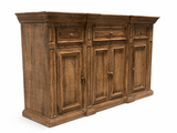 Rustic Solid Wood 75" Buffet Server in Distressed Honey Brown