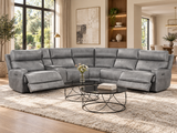 Gray 6-Piece Power Reclining Sectional with Storage Console