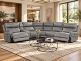 Gray 6-Piece Power Reclining Sectional with Storage Console