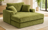 Olive Green Textured Chenille Oversized Lounge Chair