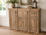 Rustic Solid Wood 75" Buffet Server in Distressed Honey Brown