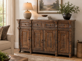Lilac Rustic Brown Solid Wood Sideboard Buffet / TV Console