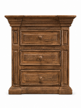 Traditional Rustic Natural Wood 6 Piece Bedroom Set with Panel Bed, Dresser, Mirror & Nightstand