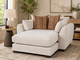 Beige Contemporary Upholstered Chaise