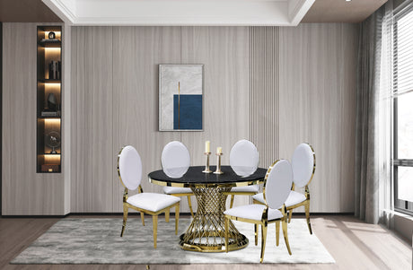 6 PIECE ROUND DINING ROOM SET by Mollai Collections | Bel Furniture