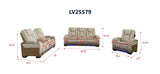 Lumina 3-Piece Light Beige Triple Power Reclining Living Room Set with Audio, Wireless Charging & LED Lights