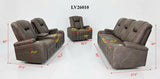Gray 3-Piece Power Reclining Living Room Set with Power Headrests, LED Lights & Speakers