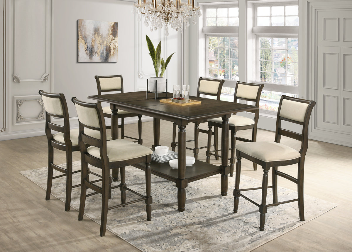 7 Piece Counter Dining Room Set by Mollai Collections | Bel Furniture