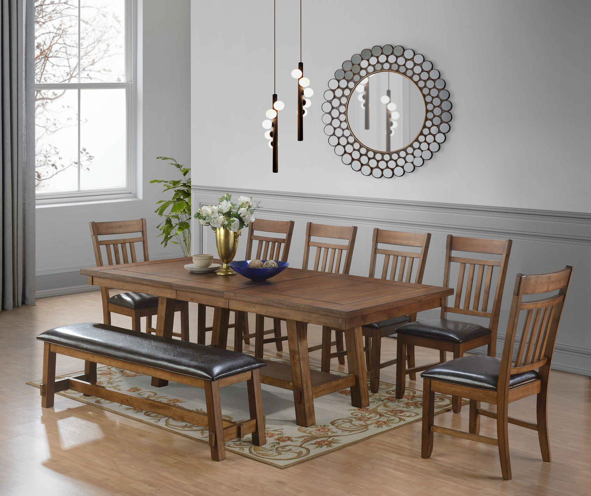 8 Piece Extendable Dining Room Set by Mollai Collections | Bel Furniture