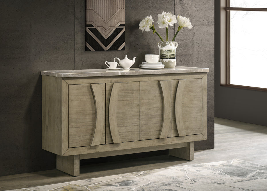 Sideboard with genuine marble top