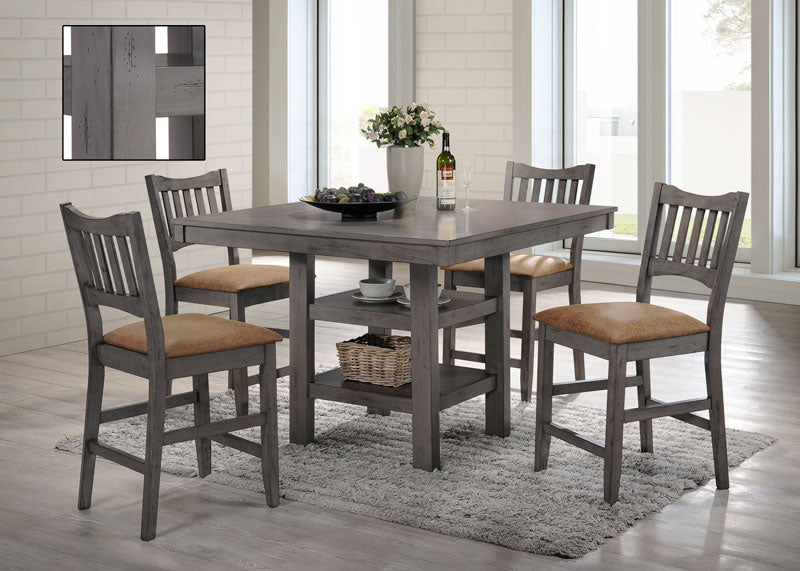 5 Piece Counter Height Dinette Set by Mollai Collections | Bel Furniture