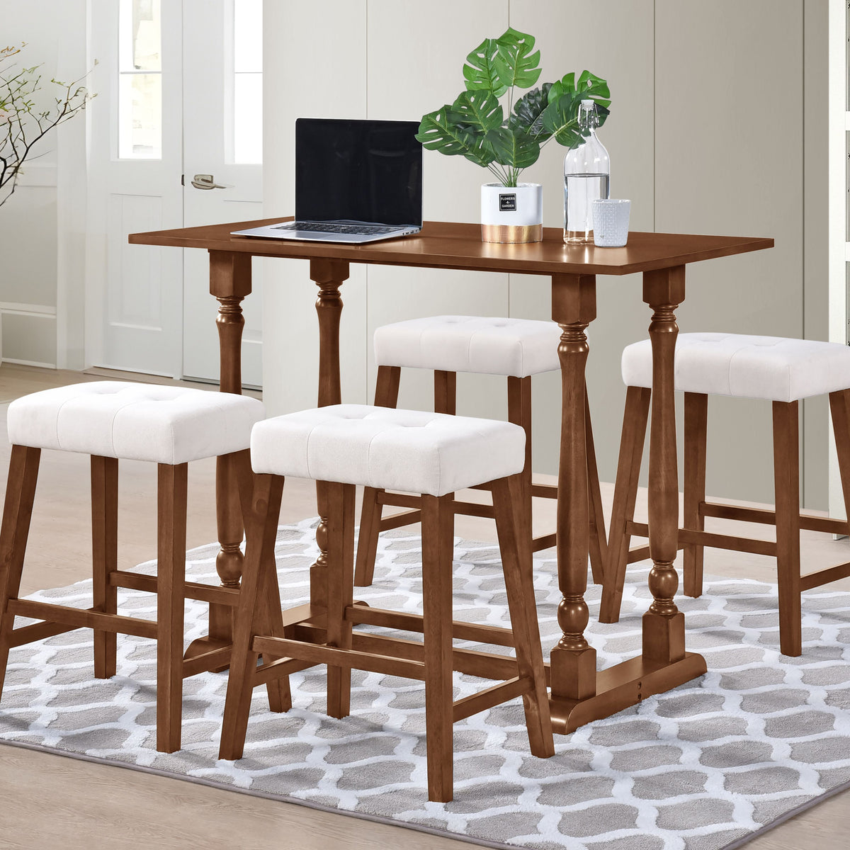 5 Piece Counter Height Dining Room Set - BEL Furniture