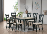 Camden Two-Tone 7-Piece Dining Set with X-Back Upholstered Chairs