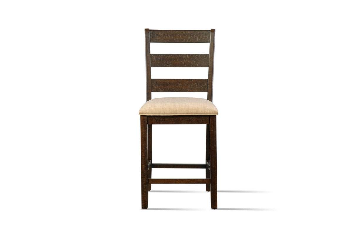 Cottage Dark Espresso 5-Piece Counter Height Pub Dining Set with Storage & Wine Rack