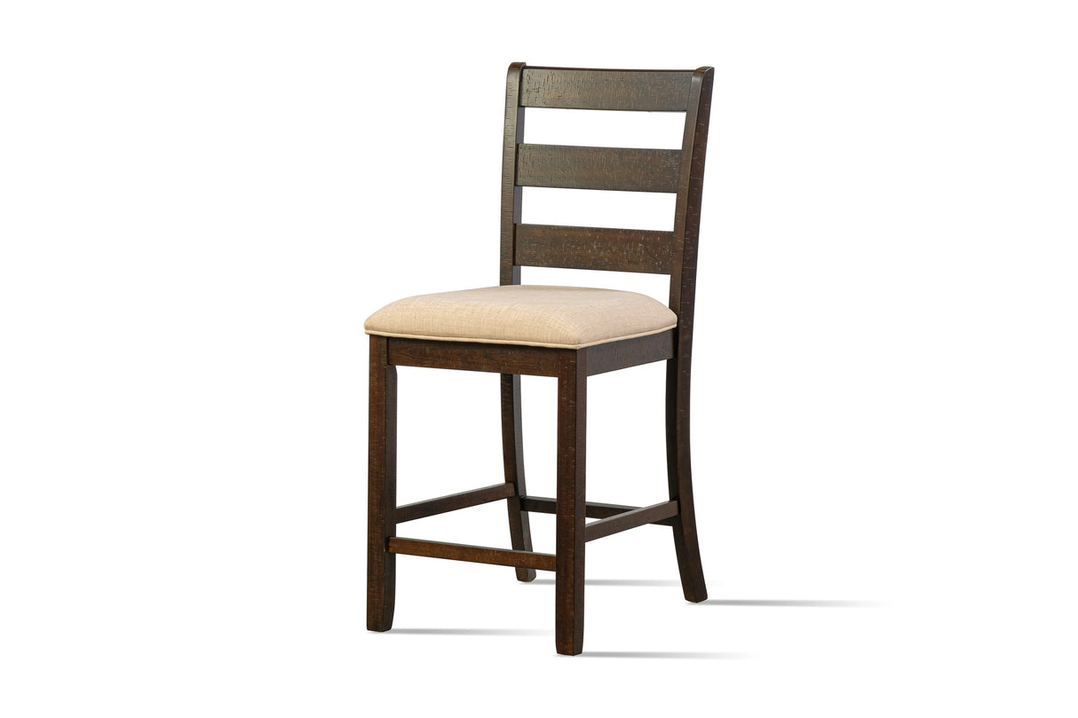 Cottage Dark Espresso 5-Piece Counter Height Pub Dining Set with Storage & Wine Rack