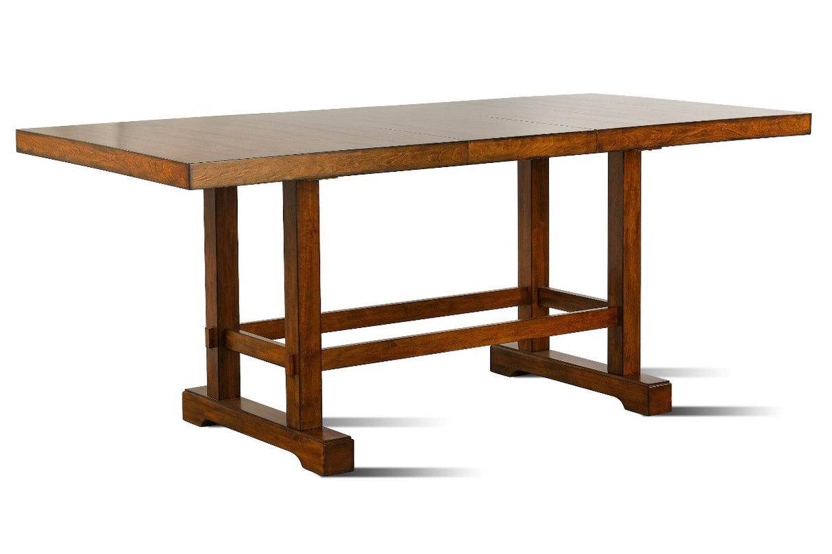 Cherry Brown Rustic 9-Piece Counter Height Dining Set with Extension Table