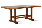Cherry Brown Rustic 9-Piece Counter Height Dining Set with Extension Table