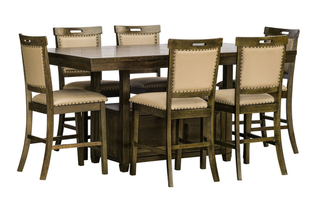 7 PIECE PUB DINING ROOM SET by Mollai Collections | Bel Furniture