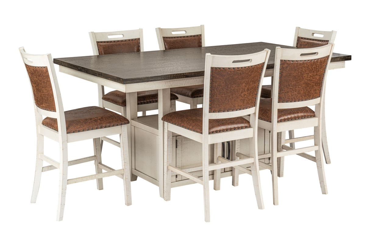 7 Piece Pub Dining Room Set by Mollai Collections | Bel Furniture