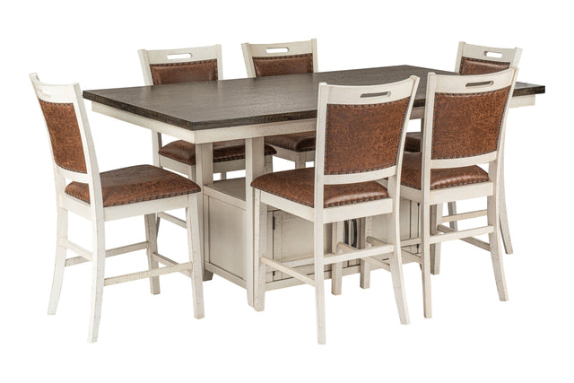 7 Piece Pub Dining Room Set by Mollai Collections | Bel Furniture